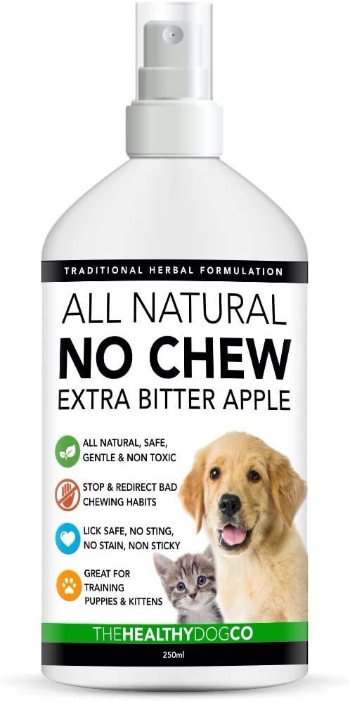 Spray Anti Chew pour Chien Goût Pomme Amère 100 % Naturel Spray Répulsif Anti-Mordillage pour le Dressage des Chiots et des Chatons Mettre Fin aux...