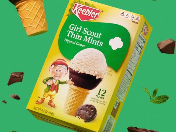 Keebler & Girl Scouts ont lancé de minces cornets de crème glacée à la menthe